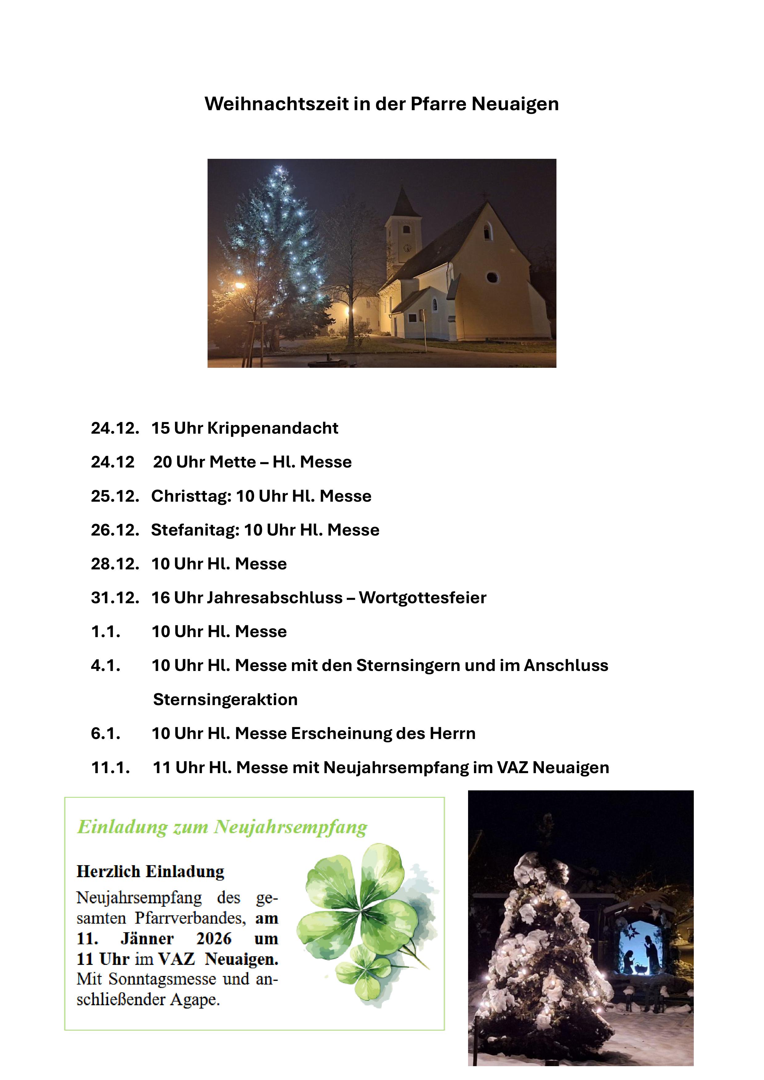 Termine Weihnachten 2025 / Sigrid Stach