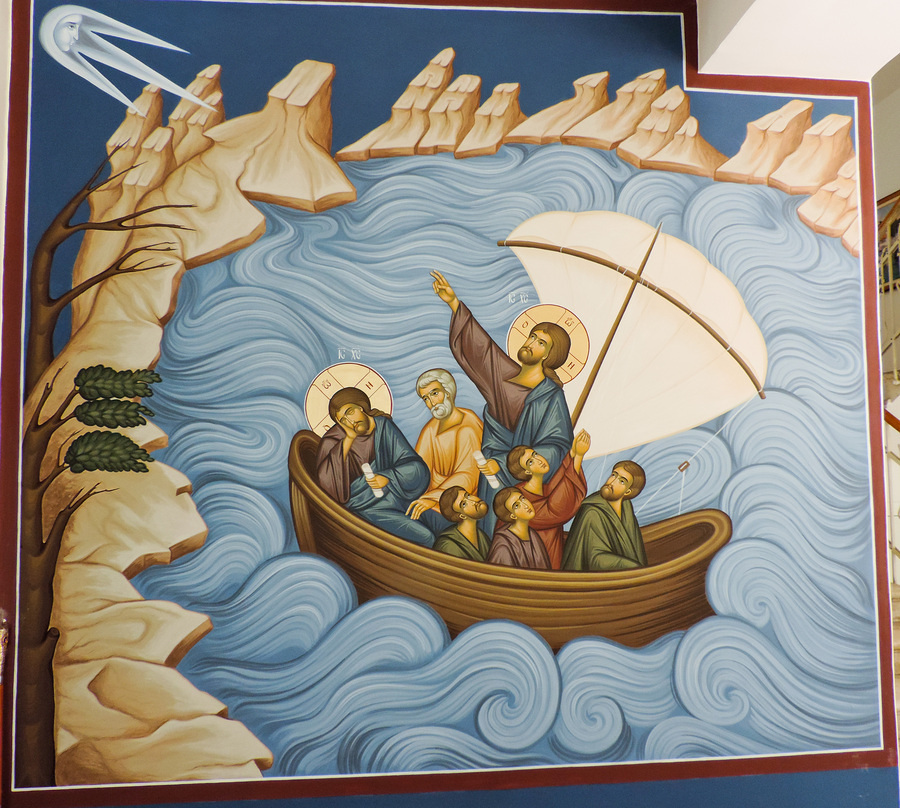 Ikone der Sturm auf dem See / Jesus gebietet dem Sturm