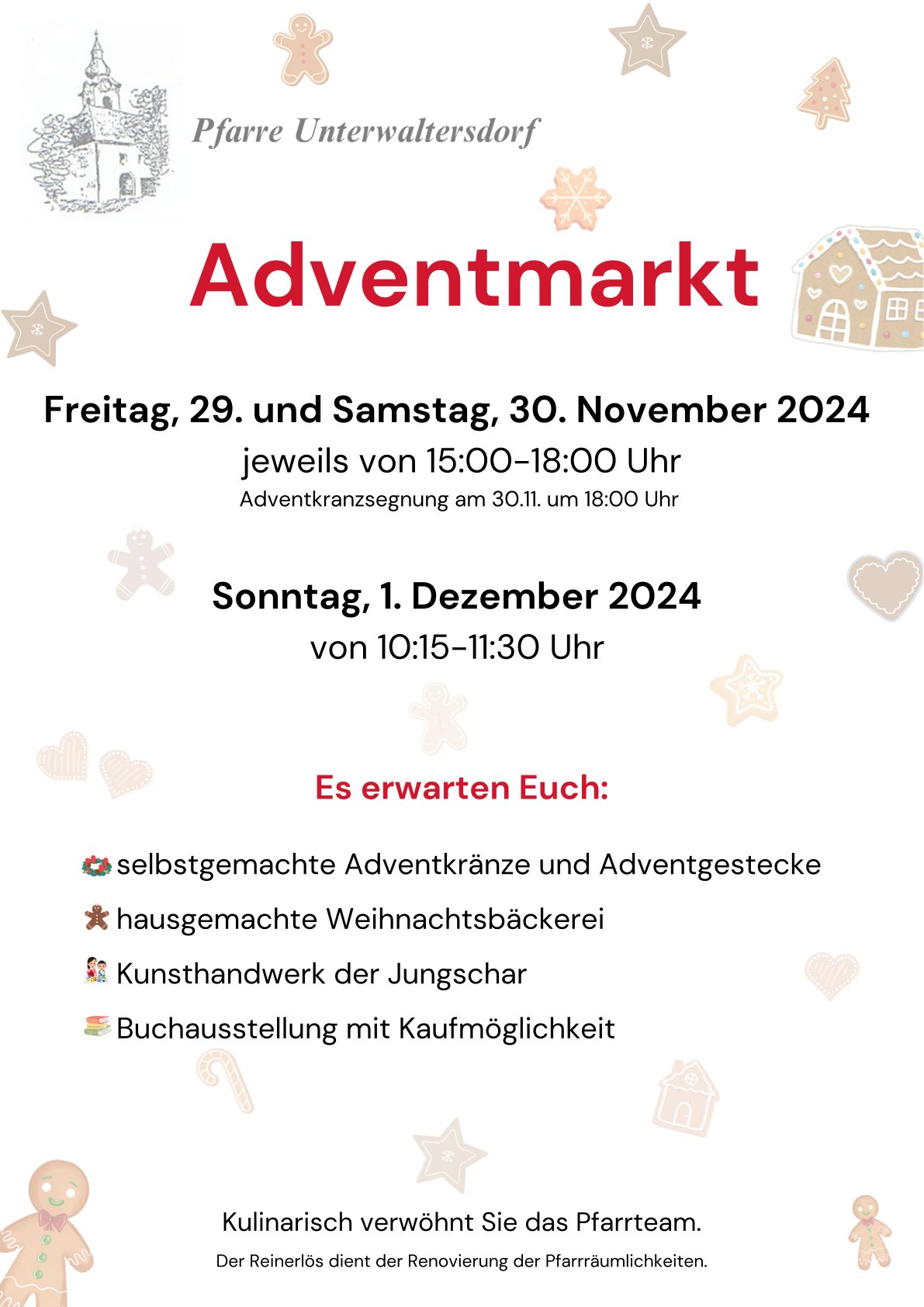 Adventmarkt der Pfarre Unterwaltersdorf 2024