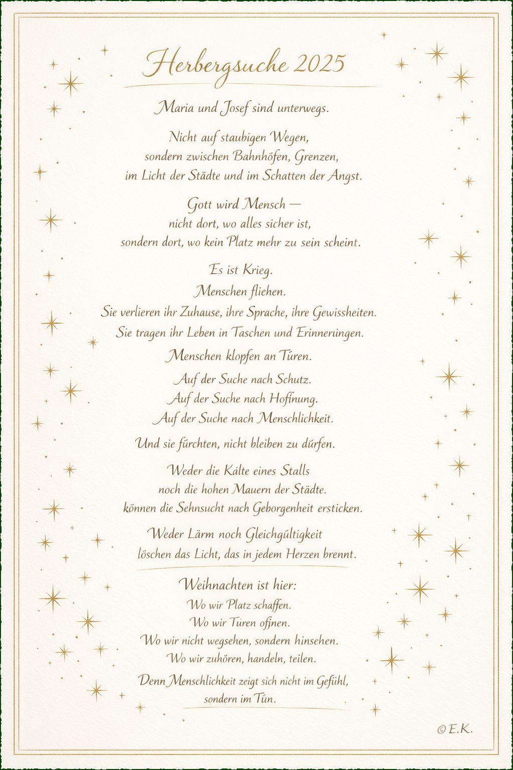 Herbergsuche 2025 / Erni Klimpfinger