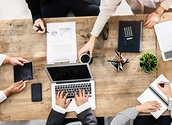 Group of business people working in office