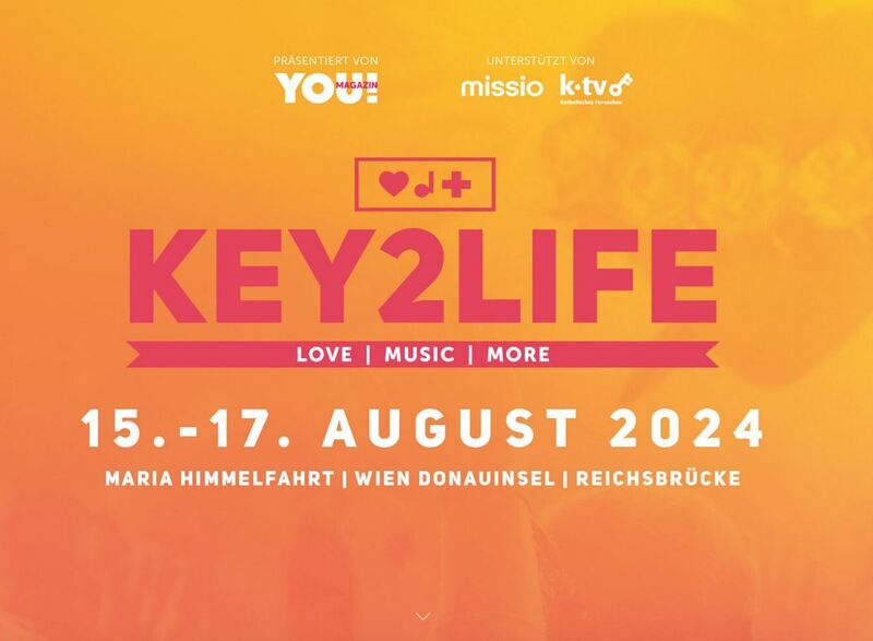 'Key2Life'-Festival auf der Donauinsel startet zu Maria Himmelfahrt