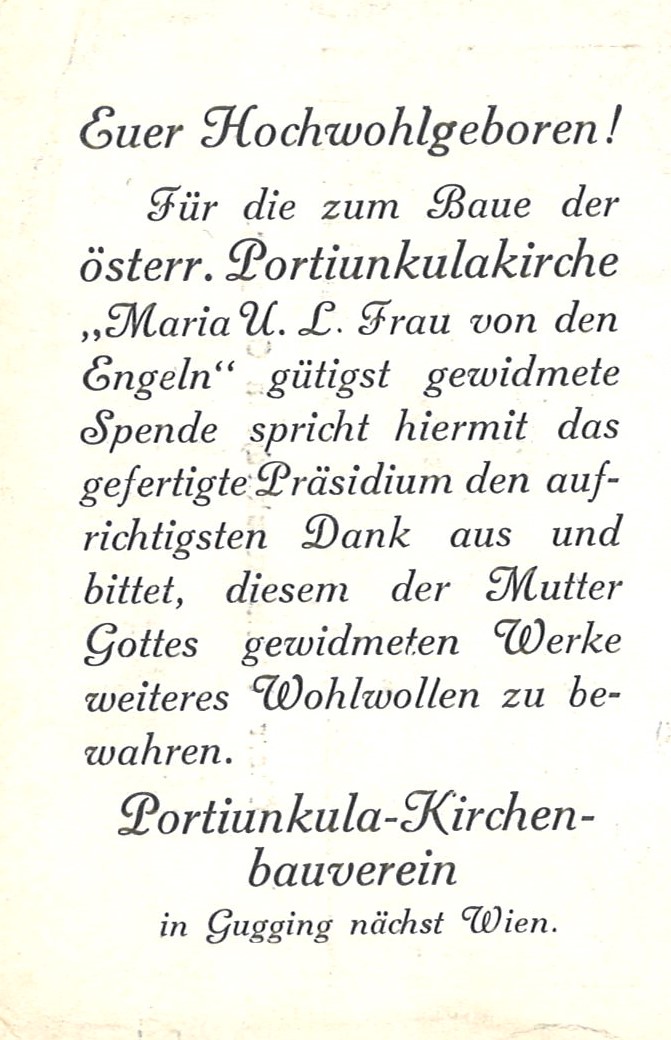 Danksagung für Spenden / Pfarre Maria Gugging